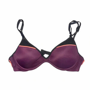 PINK Victoria's Secret Scoopneck Maroon Mesh Strappy Back Bra 34B Women’s